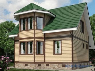 Projekti dvoetažnih kuća 7 po 9, rasporedi 7x9, cijene za gradnju u Moskvi, fotografije