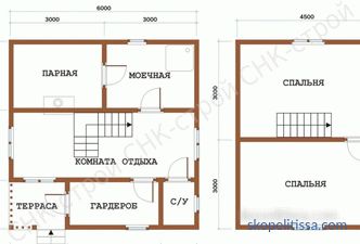 kućna kupka s verandom ili terasom u veličini 6x6 i 6x8, opcije od drva i trupaca 6 do 4 i 5 do 8, fotografije, videozapisi