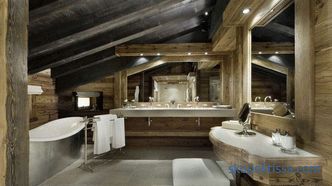 Kupaonica dizajn u drvenoj kući - pravila uređenja modernog interijera