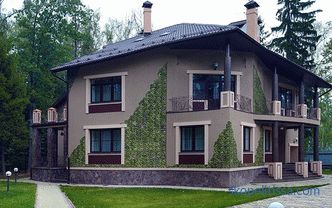 Dizajn i stilovi fasade seoske kuće: primjeri s fotografijama