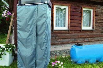 Kupi plastični tuš spremnik s grijanim, ljetni tuš za vrt: cijena u Moskvi